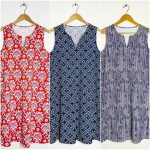 J.McLaughlin Sleeveless Dresses Size Large Lot of 3 Nylon Spandex Catalina Cloth